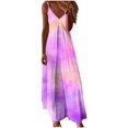 thumbnail image 2 of Ovzne Robes d'Été pour Femmes Robe d'Été Décontractée pour Femmes Imprimé Plié Camisole Sans Manches Robe Col en V Grande Taille Robe Imprimée Liquidation, 2 of 5