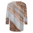 thumbnail image 4 of UPPADA Blouses pour Femmes Grande Taille à Manches 3/4, T-Shirts à Imprimé Floral Teintable, Chemises Décontractées Tendance à Col Rond, Chandails Confortables à Enfiler, Hauts Blouses Mignons d'Été pour Femmes, Hauts à Manches 3/4 en Liquidation, 4 of 5