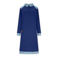 thumbnail image 4 of Mceream Robes Longues pour Femmes Formelles Grande Taille à Blocs de Couleur Robe Patchwork en Denim Printemps Ample Décontractée à Col Midi Robes Chandail Bleu Marine P, 4 of 8