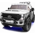 thumbnail image 1 of VOLTZ TOYS Ford Super Duty F450 Dually 2-Seater 24V Kids Ride-On Truck, Motorized Pick-Up Toy Car with Dual Rear Wheels, Parent Remote Control, EVA Tires, Licensed, White, 1 of 6