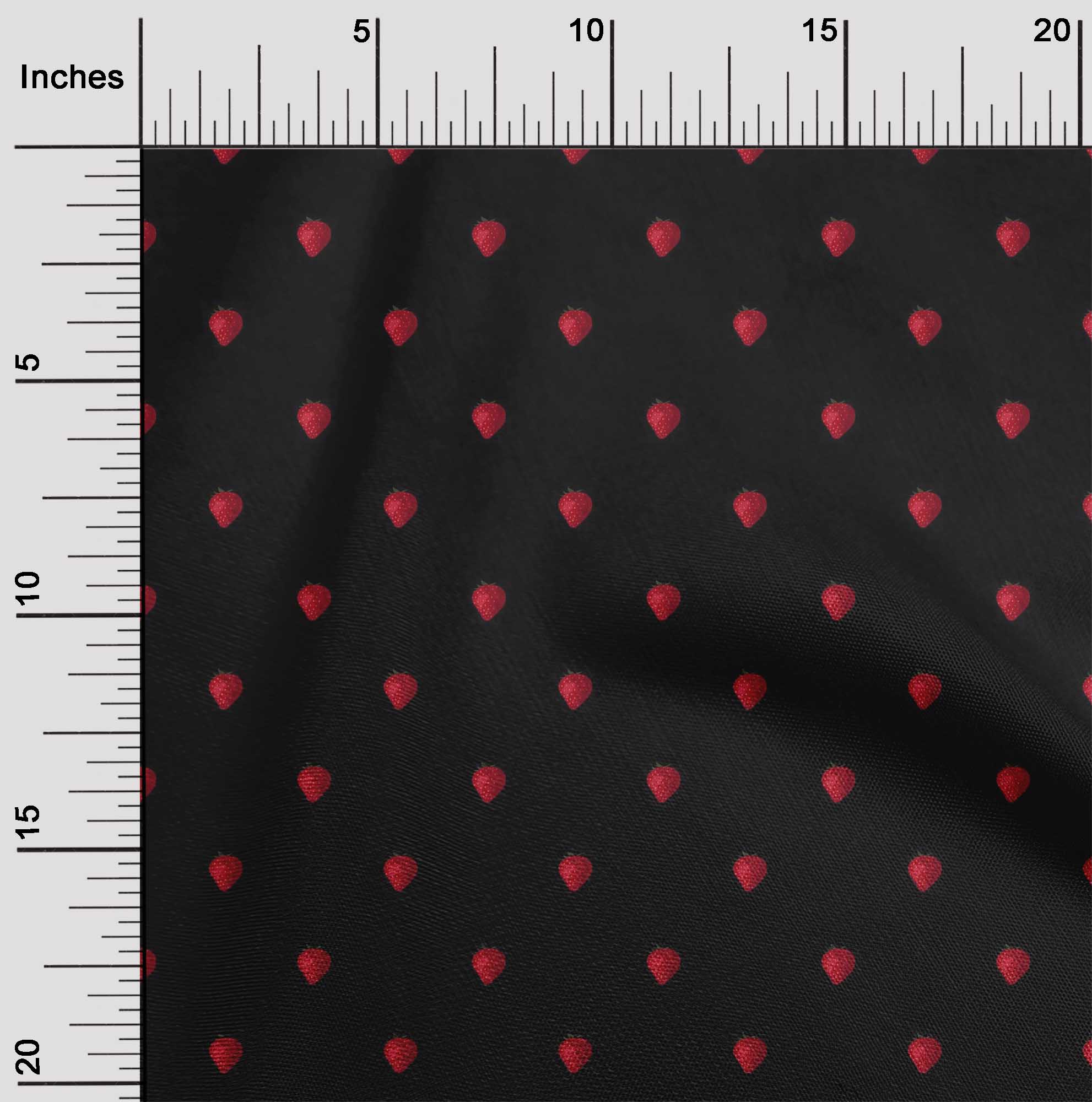 oneOone Cotton Poplin Fabric Strawberry Fruit Print Fabric by The Yard 56 Inch Wide