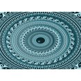 thumbnail image 1 of Ahgly Company Tapis d'Intérieur Rectangulaire Transitionnel Vert Sarcelle Profond Lavable à la Machine, 7 Pieds x 10 Pieds, 1 of 7