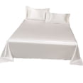 thumbnail image 2 of Amzcrzy Ice Silk Bed Sheet Set Ice Silk Bed Sheet Pillow Case 3-Piece Set - and Luxurious Soft Ice Silk Bed Sheet Suitable for All Seasons Cool Ice Silk Fabric Machine Washable, 2 of 9