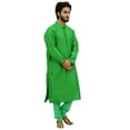 thumbnail image 3 of Atasi Ethnic Men's Kurta Pyjama Set Green Bollywood Designer Shirt-Large, 3 of 6