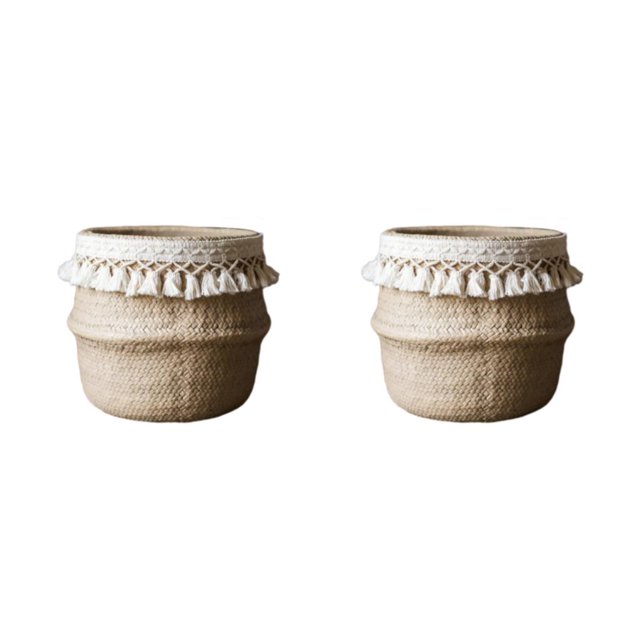 Maytalsory Bois Rotin Tissé Panier Vertical Espace Utilisation Réutilisable et Recyclage Décoration Murale Type Non Toxique 5 2Set