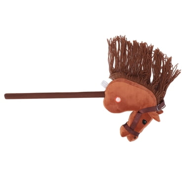 Stick Horse Plush Toy, 70cm Sounds Plush Toy Dark Stick Horse Outdoor Cute Expression 2 Sound Effect Outdoor Stuffed Stick Horse