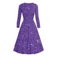 thumbnail image 3 of Offre à Durée Limitée Iumwxz Robe à Col en V à Manches Longues pour Femmes Tunique Robe de Performance Robe à Imprimé Brillant Robes Longues pour Femmes Robe Ample et Fluide pour la Rue, 3 of 3