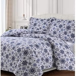 Tribeca Living SNFL170DUVETKI Duvet Set, King, Snowflakes