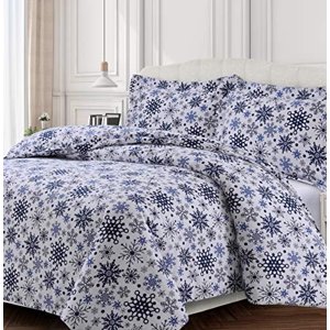 Tribeca Living SNFL170DUVETKI Duvet Set, King, Snowflakes