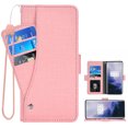 thumbnail image 1 of OnePlus 7 Pro Case, iCoverCase Genuine Leather Wallet Case Slim Fit Folio Book Design with Stand and Card Slots Flip Case Cover for OnePlus 7 Pro (Pink), 1 of 5