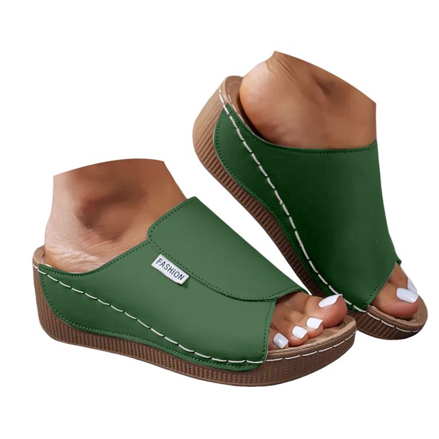 DXOUPM Sandales pour Femmes à Talon Compensé Confortables Respirantes à Bout Ouvert Décontractées Plage Été Sandales