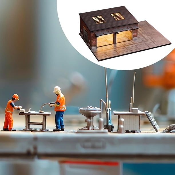 MERIGLARE 1/64 Warehouse Scene Model Parking Lot Diorama Realistic