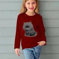 thumbnail image 5 of RXIRUCGD Chemises à Manches Longues pour Filles, Col Rond Mignon, Blouses Décontractées Élégantes (Vin, Taille : 9 Ans), 5 of 5