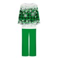 thumbnail image 5 of Pisexur Pyjama de Noël pour Femmes Ensemble Deux Pièces Tendance des Fêtes Imprimé Flocon de Neige Pyjamas de Noël Décontractés Manches Longues Col Rond Hauts Pantalons de Pyjama Tenue de Nuit, 5 of 5