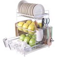 thumbnail image 1 of Kitchen Dish Drainer - 3 Tier Dish Drying Rack Multifunction Dish Draining Set with Removable Drip Tray Dishware Storage Rack, 1 of 7