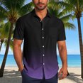 thumbnail image 2 of Pisexur Shirts for Man T Hommes Mode Décontractée Col Rabattu Impression Dégradée Manches Courtes Chemise Boutonnée Blouse Violet,S Chemises de Golf Hommes & Chemises Hommes, 2 of 7