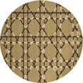 thumbnail image 1 of Ahgly Company Machine Washable Indoor Round Transitional Red Brown Area Rugs, 4' Round, 1 of 7