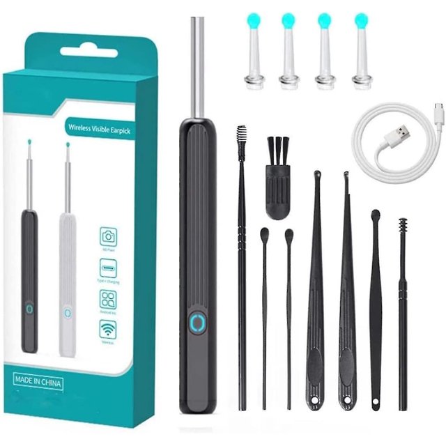 Ear Wax Removal Kit Wifi With Camera, Visible Spoon For Ear Cleaning, 1080p Hd Otoscope Tool With Usb Load