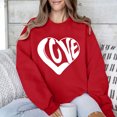 thumbnail image 2 of Penkiiy Chandail en Molleton Imprimé Col Rond pour Femmes Saint-Valentin Manches Longues Chandail en Molleton à Capuche L Rouge, 2 of 7