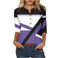 thumbnail image 2 of SDNall T-shirt à Manches 3/4 Imprimé pour Femmes Haut Ample, 2 of 9