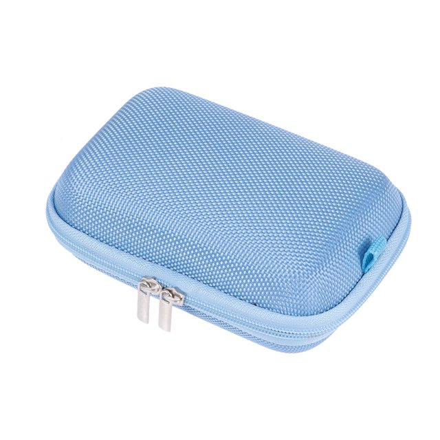 Boîtier d'Alimentation Mobile pour Casque, Chargeur Mp3, Câble de Données, Câble pour Casque, Boîtier de Rangement pour Disque Dur, Paquet Anti-Pression (Bleu)