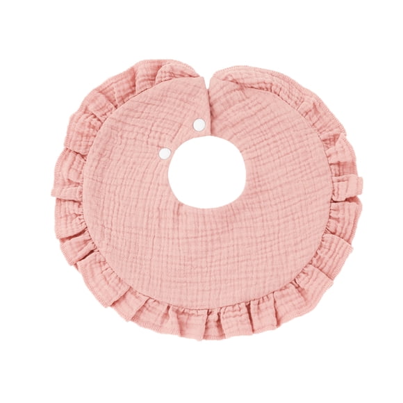 Baby Lace-Trimmed Gauze Bib for Newborns, 31 cm x 30 cm, Soft 100% Cotton, Breathable & Super Absorbent, Reusable Burp Pad, Fits 0–3 Years