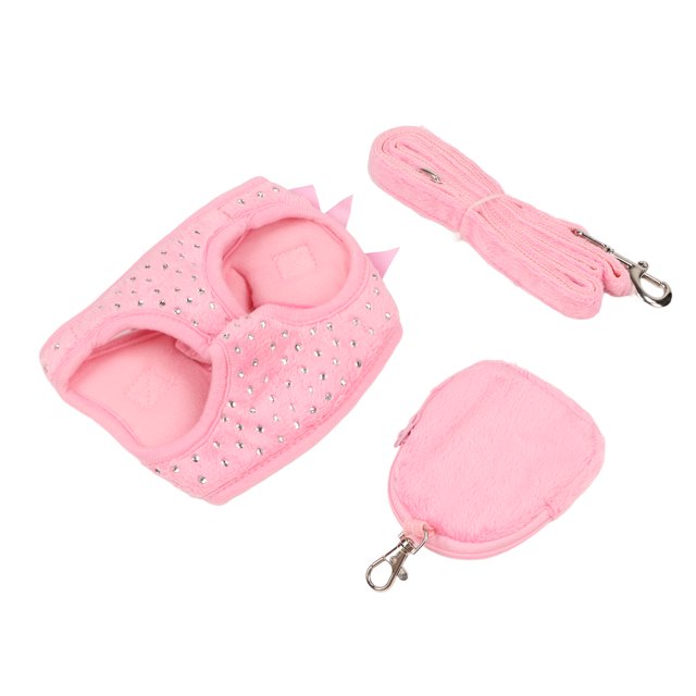 Laisse Harnais pour Animaux de Compagnie, Élégant Escape Proof Harnais Gilet de Chat Réglable Respirant Corde de Traction Gilet pour Petits Chiens de Taille Moyenne