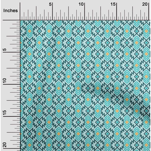 oneOone Polyester Lycra Fabric Aztec Geometric Printed Craft Fabric BTY 56 Inches Wide