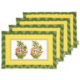 thumbnail image 1 of Vargottam Placemats- Placemat For Dining Table, Set Of 4- Printed & Reversible CottonNapkin-IndoorPlacematsFor Home & Kitchen Dining Table- Asian Block (Yellow), 1 of 5