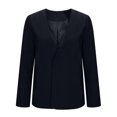 thumbnail image 4 of Women's Solid Color V-Neck Long Sleeve Casual Blouse Top Polyester Suit Jacket for Fall and Spring, 4 of 6