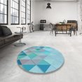 thumbnail image 4 of Ahgly Company Tapis d'Intérieur Rectangulaire Transitionnel Bleu Koi Bleu Lavable à la Machine, 2 Pieds x 5 Pieds, 4 of 7