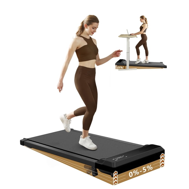 Walking Pad with Incline, 2.5HP Under Desk Treadmill for Home & Office, 2-in-1 Compact Walking & Jogging Machine with Remote Control & LED Display