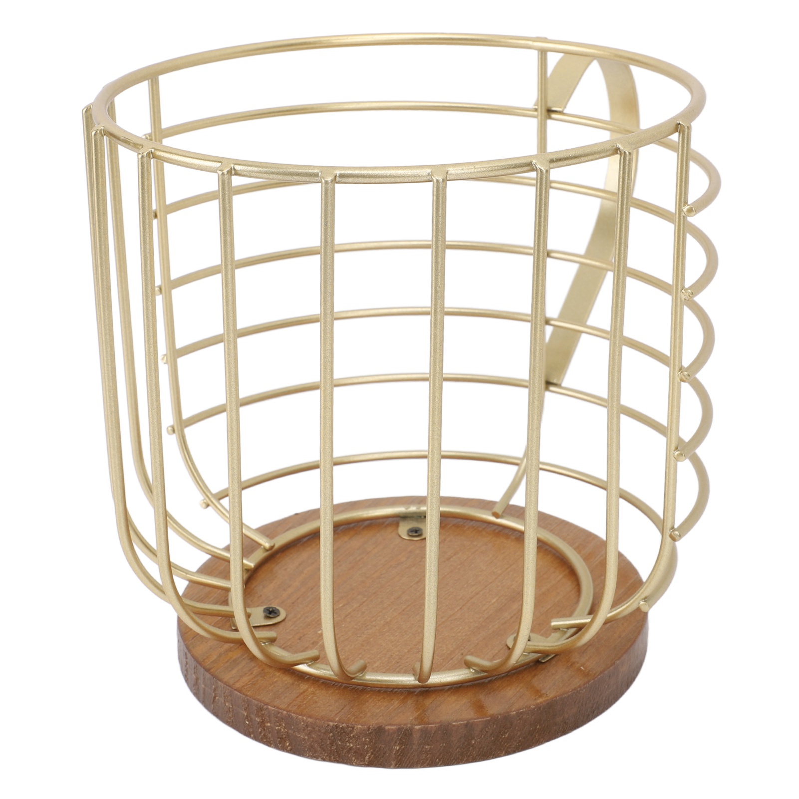 Large Capacity Coffee Pod Holder With Wooden Base - Durable Iron Construction, Space Saving Coffee Bar Organizer For Kitchen Tabletop, Coffee Bags And Concentrated Coffee Capsules