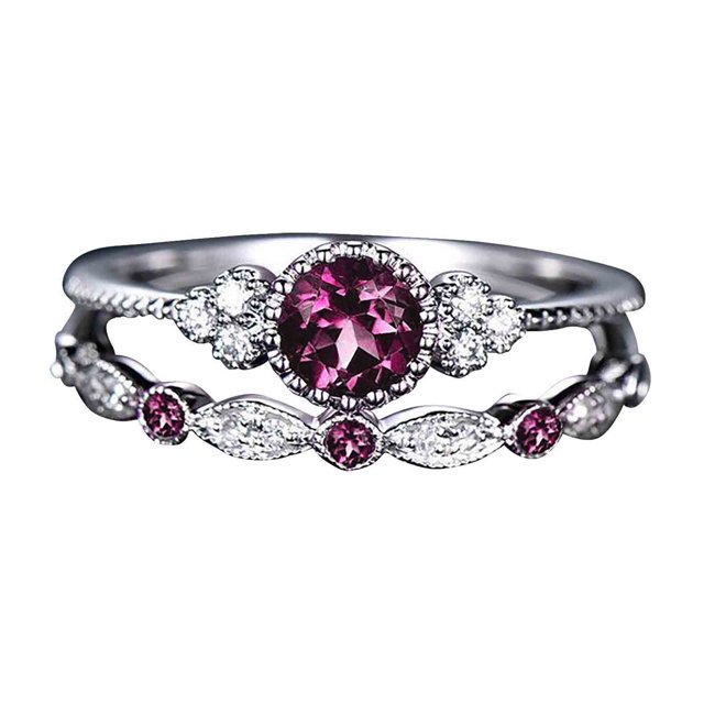 DPTALR Band Diamond Ring Stainless Steel Inlaid With Diamond To Metabolism Lymphatic Drainage Ring