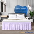 thumbnail image 3 of Wrap Around Bed Skirt 21" inch Drop Easy Care Microfiber Made Bedskirts (Short-Queen-Lilac), 3 of 6