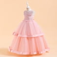 thumbnail image 3 of RXIRUCGD 2025 Summer Clothes for Kids Children's Sleeveless Round Neck Exquisite Three-dimensional Embroidered Flower Mesh Princess Cake Dress Dress Evening Dress Dress Dress, 3 of 8