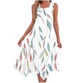 thumbnail image 2 of Styesk Robes pour Femmes Dames Été Mode Imprimé Sans Manches Col Rond Robe Débardeur Décontractée, 2 of 7