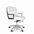 thumbnail image 1 of Chaise Bureau Lobby Confortable Blanc Conférence Exécutive Ergonomique Simili Cuir, 1 of 1