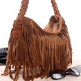 thumbnail image 3 of Sac Messager Rétro en Suède à Franges pour Femmes et Filles, Sac Hobo pour Dames, Sac à Bandoulière, Sac à Main Messager, 3 of 4