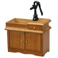 thumbnail image 1 of Miniature Wooden Washing Basin for Decor Multi Color Plastic Bathroom Scene Prop 2.5x2.5x4.5in, 1 of 9