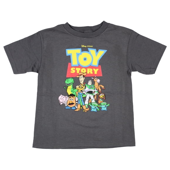 Disney Boy's Toy Story Character Group With Logo Design T-Shirt, 6