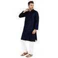 thumbnail image 3 of Atasi Ensemble Kurta Pyjama 2 Pcs pour Homme, Col Henley, Kurta Long Décontracté, 3 of 7