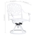 thumbnail image 4 of vidaXL Ensemble Bistro 3 Pcs Aluminium Moulé Blanc, 4 of 5