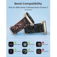 thumbnail image 3 of Wearlizer 2 Packs Compatible with Fitbit Versa 4 Bands/Versa 3 Bands/Sense 2 Bands/Sense Bands for Women, Pretty Two-tone Floral Engraved Silicone Straps, Cute Flower Pattern Sport Wristband Bracelets, 3 of 6