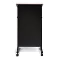 thumbnail image 4 of Wheeled Lectern with Storage Shelf - Cherry/Black - Compact Standing Desk for Reading - Laptop Stand, 4 of 5