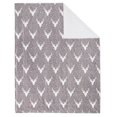 thumbnail image 3 of Safdie & Co. Reversible Faux Fur Throw Blanket Grey Heather Deer Shield, 3 of 3