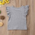 thumbnail image 3 of EYIIYE Baby Girl Ruffle Sleeve T-Shirt Top Basic Tee Summer Outfit, 3 of 5