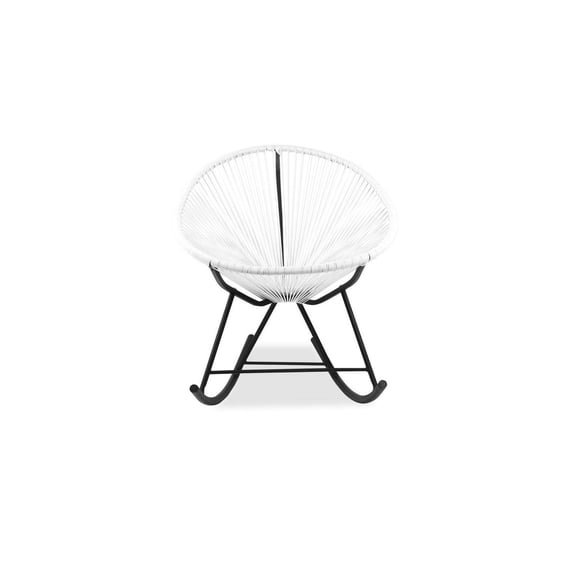 Acapulco chair Outdoor Wire Rocker Patio in White Metal Frame - Plata Import