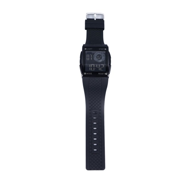 Watch Digital Sport Watch Waterproof Stopwatch PU Leather Strap LED Luminous Students Multi Functional Watch For Women Men Black
