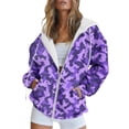 thumbnail image 1 of WZXFASHION Cardigan à Capuche à Fermeture à Glissière pour Femme, à la Mode et Simple, avec Cordon de Serrage et Poches, Chandail en Molleton, jusqu'à 50 % de Rabais, Chandail à Col Rond, 1 of 4